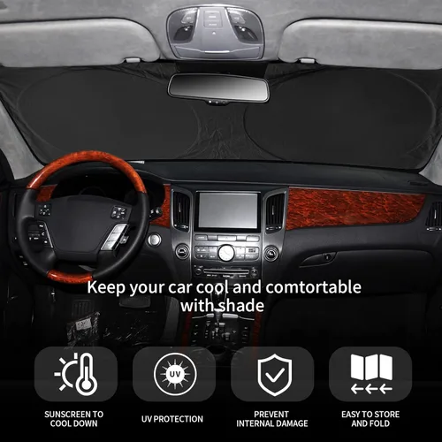 Miniatura 3 de Parasol, cubierta para parabrisas, protector que bloquea los rayos ultravioleta y el calor, accesorios de automóvil