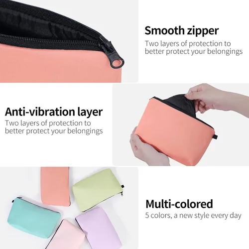 Miniatura 4 de MAGEFY 5 piezas Bolsa de maquillaje grande Estuche de maquillaje pequeño Bolso de maquillaje para bolso Bolso cosmético de viaje para mujer