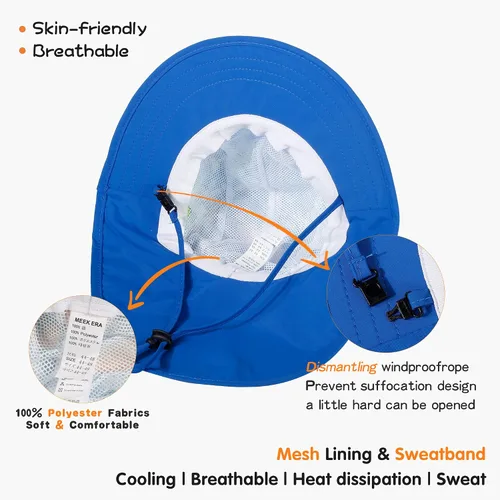 Miniatura 18 de Sombrero de sol para bebé, sombreros de protección solar para niños pequeños, UPF 50+, gorra de playa de verano al aire libre para niños y niñas
