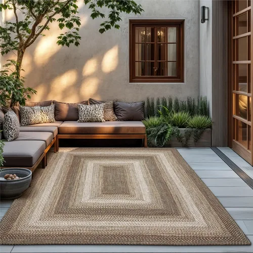 Miniatura 70 de Alfombra ovalada trenzada gris humo de 20 x 30 pulgadas, lavable para interiores y exteriores, decoración campestre para cocinas y entradas