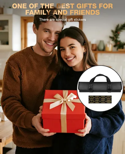 Miniatura 8 de MOSFiATA Juego de 6 cuchillos, juego de cuchillos japoneses de acero inoxidable para cocina con bolsa de almacenamiento de tela Oxford, apto
