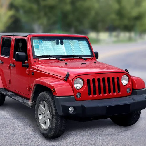 Miniatura 7 de JeCar Parasol plegable para parabrisas de papel de aluminio para Jeep Wrangler JK JKU 2007-2018 y Jeep Wrangler TJ LJ 1997-2006