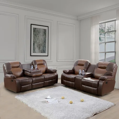 Miniatura 8 de Muebles de sala de estar, sofá reclinable de cuero, sofá reclinable manual con portavasos para casa/dormitorio/oficina/apartamento (negro/1 pieza)