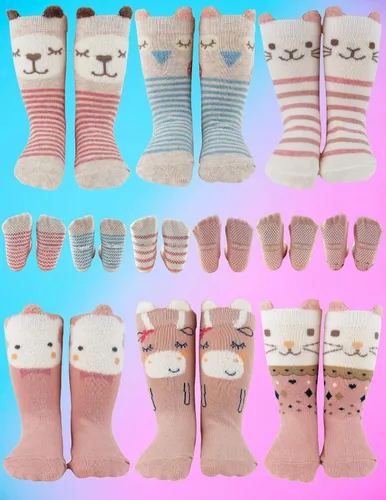 Miniatura 3 de Tiny Captain Calcetines antideslizantes para bebés y niñas pequeñas con diseño de animales para recién nacidos, bebés y niños pequeños