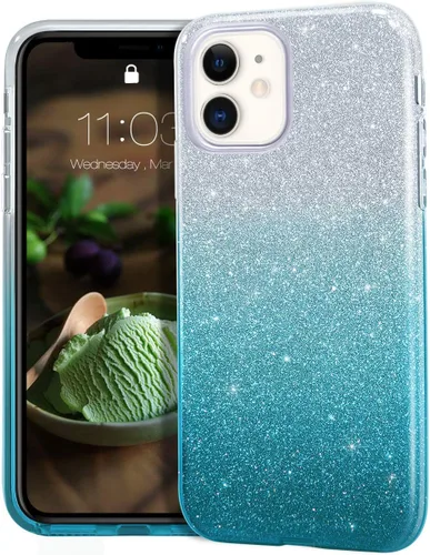 Miniatura 9 de MATEPROX - Carcasa para iPhone 11 y 2019, de 6.1" diseño de brillantes para niñas y mujeres, Azul