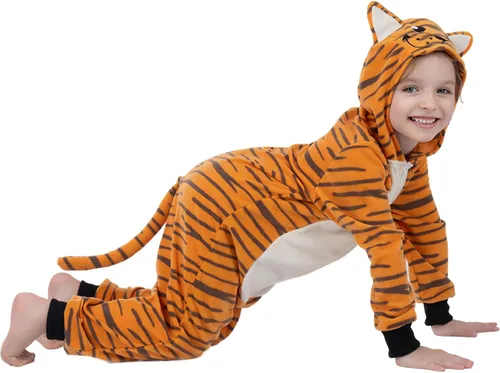 Miniatura 9 de Wizland Disfraz de animal para niños, leopardo, vaca, mono, reno, gato negro, dálmata, muñeco de nieve, mono de Papá Noel