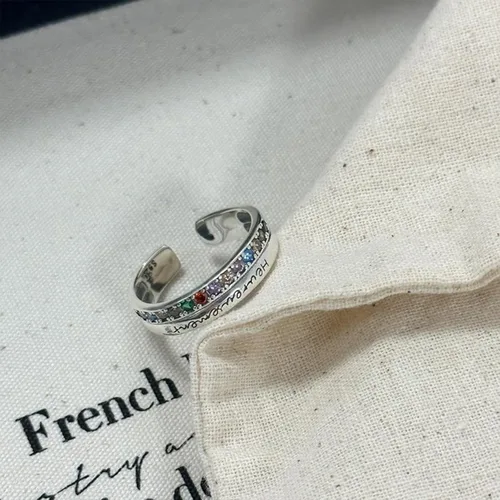 Miniatura 244 de Anillo de plata de ley 925, minimalista, ajustable, hecho a mano, para mujeres y niñas