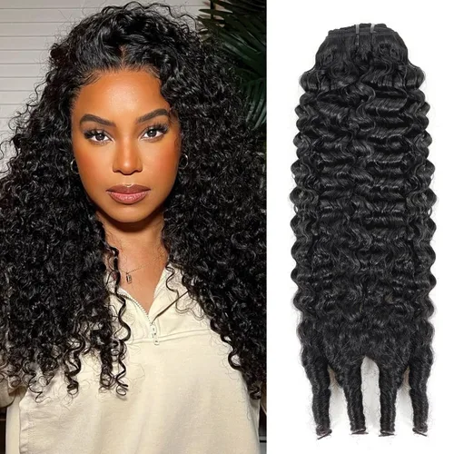 Miniatura 57 de Extensiones de cabello con clip de 12 pulgadas, rizado birmano, negro natural, extensiones de cabello con clip rizado birmano, cabello humano real
