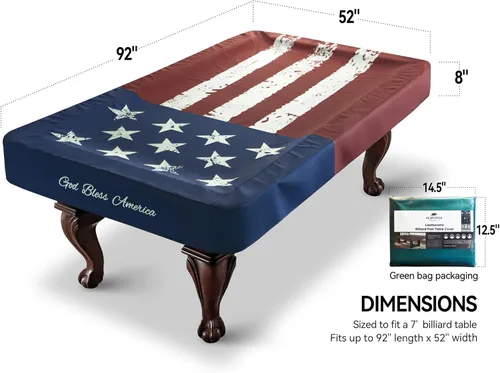 Miniatura 2 de Cubierta para Mesa de Billar BEARCOVER, Accesorios de Mesa de Billar de Piel Sintética Resistente Impermeable para Interior/Exterior, Accesorios