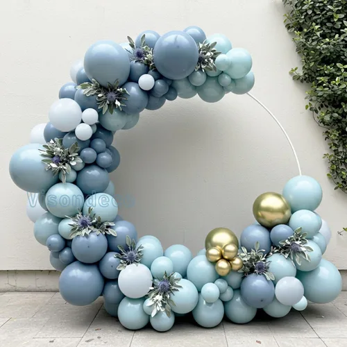 Miniatura 15 de Kit de guirnalda de globos azul marino, 102 globos azules y blancos con globos dorados y de papel de aluminio, arco de decoración de fiesta