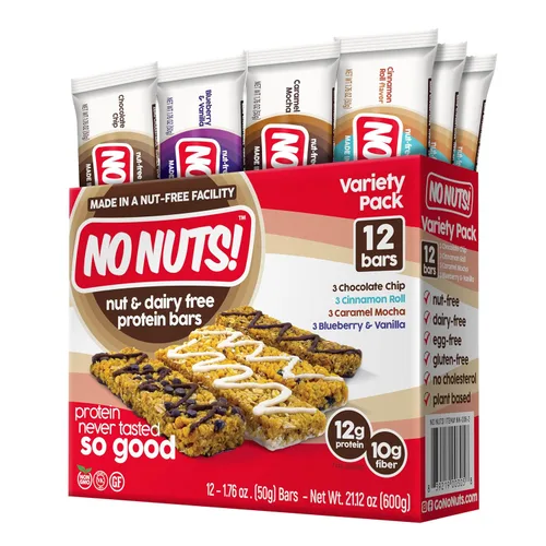 Miniatura 10 de ¡No Nuts! Barras de proteínas veganas 100% sin nueces, sin lácteos, arándanos y vainilla, orgánicas, kosher, sin huevos, sin OGM y sin lácteos