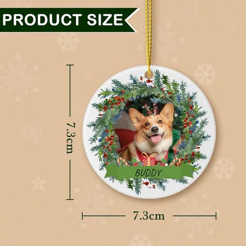 Miniatura 5 de Adornos de Navidad personalizados para perros 2025 – Adornos de foto de mascota personalizados para decoraciones de árboles de Navidad, adorno