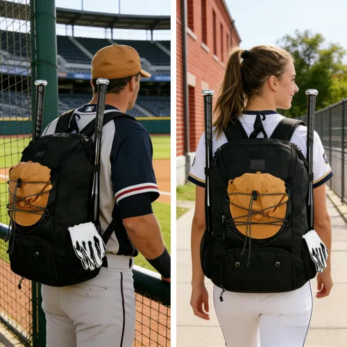 Miniatura 2 de MATEIN Mochila de Béisbol, Bolsa de Bate de Sóftbol con Compartimento para Zapatos para Jóvenes, Niños y Adultos, Bolsa de Béisbol Ligera con Gancho