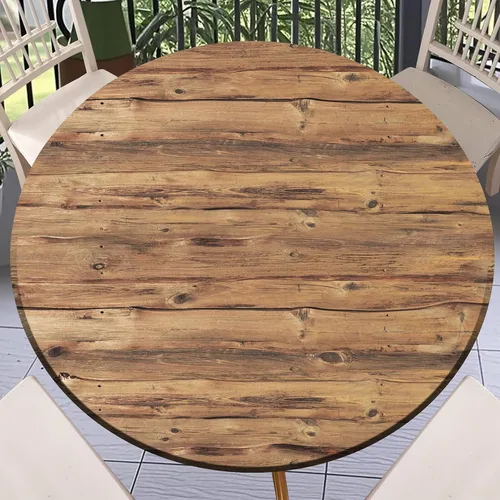 Miniatura 34 de Round Fitted Tablecloth with Elastic Outdoor Table Cover Round Elastic Tablecloths for Tables Waterproof Wipeable Table Cloths for