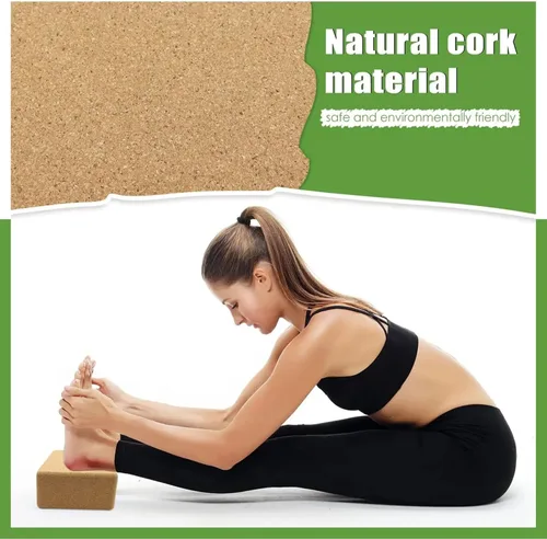 Miniatura 4 de Bloques de yoga de corcho, corcho natural, alta densidad con superficie antideslizante, accesorios ecológicos para mujeres, ideales para yoga