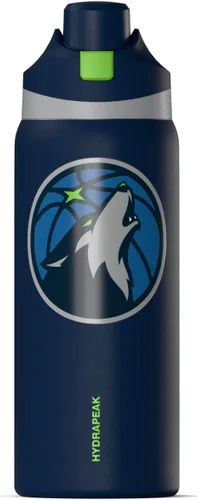 Miniatura 26 de Hydrapeak Botella de agua aislada con licencia oficial de la NBA Phoenix Suns Oasis de 32 onzas con tapa de botón y asa integrada, botella deportiva