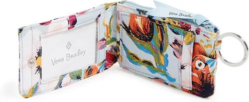 Miniatura 3 de Vera Bradley Cartera de algodón de lujo con cremallera para mujer con protección RFID
