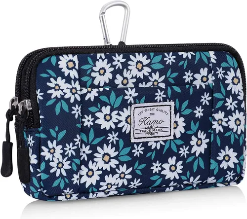Miniatura 11 de KAMO Funda multiusos de lona horizontal para smartphone, funda para teléfono celular con asa para cinturón, bolsas de cinturón para mujeres, funda