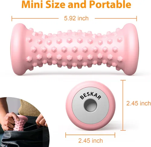 Miniatura 4 de BESKAR Rodillo masajeador de pies para alivio de la fascitis plantar, rodillo portátil para masaje profundo de tejidos musculares, alivio del dolor