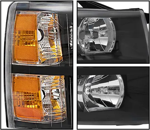 Miniatura 6 de ALLGOOD Conjunto de faros delanteros compatibles con Chevy Silverado 1500 2500 3500 2007-2014 izquierda y derecha carcasa negra esquina ámbar