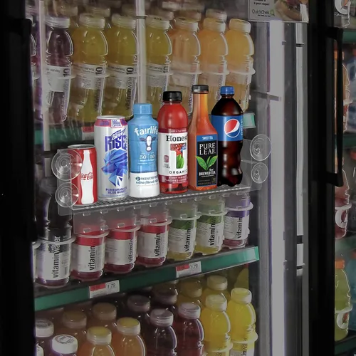 Miniatura 3 de Display Technologies Organizadores y almacenamiento de refrigerador, organizador de bebidas para puerta de cristal, organizador de latas de soda