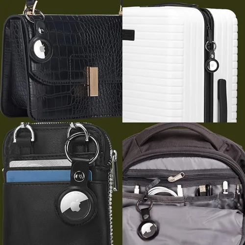 Miniatura 8 de Case-Mate Llavero AirTag – Llavero de cuero vegano duradero con clip de anillo resistente – Funda protectora para AirTag para collar de perro
