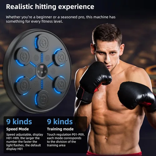 Miniatura 2 de Segunda Generación de Máquina de Boxeo con Música con Guantes de Boxeo, Máquina de Boxeo Montada en Pared con Música, Entrenador de Boxeo con Música