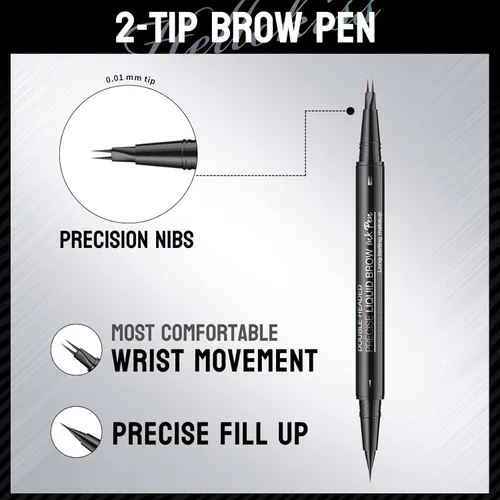 Miniatura 6 de 9708 - Bolígrafo de doble punta para cejas, 2 en 1, con cepillo para cejas. Impermeable y a prueba de sudor, cejas líquidas precisas, 5 tonos, larga