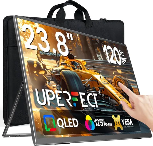 Miniatura 10 de UPERFECT Monitor portátil con pantalla táctil 2K QLED, monitor de juegos de 22" con VESA y soporte ajustable de 180°, 2560×1440 QHD FreeSync HDR