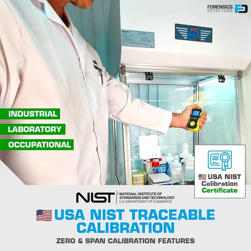 Miniatura 4 de Detector de oxígeno de Forensics Calibración y certificado NIST de EE. UU. A prueba de polvo y explosiones Recarga USB Alarmas de sonido