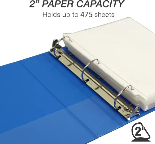 Miniatura 499 de Samsill - Carpeta duradera de 5 pulgadas, fabricada en los Estados Unidos, con anillos en D, transparente y personalizable, color blanco