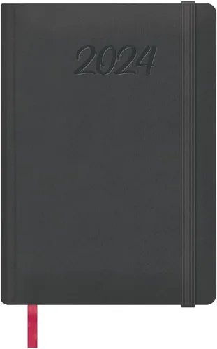 Dohe - Agenda 2024 – Página de día – Tamaño: 5.9 x 8.3 in (A5) – 336 Páginas – Encuadernación cosida – Tapa dura – Negro – Modelo Manaos