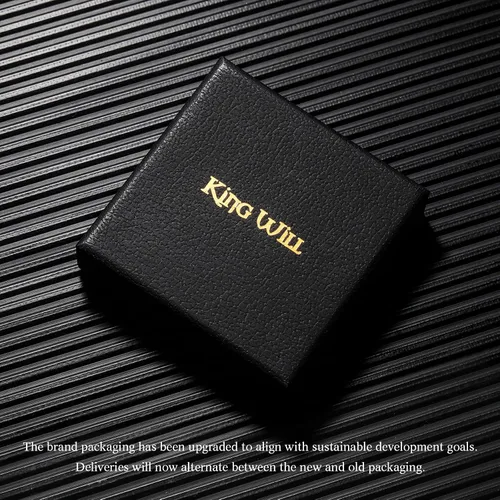 Miniatura 6 de King Will BASIC - Anillo de titanio negro para hombre, 0.315in, borde biselado pulido, acabado cepillado mate, juego de 2 piezas, Titanio, Sin