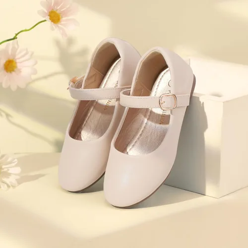 Miniatura 3 de PANDANINJIA Zapatos de vestir para niñas con diseño de flores y perlas, zapatos planos Adela para boda, fiesta, escuela, para niños pequeños