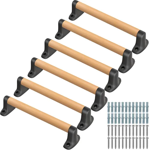 Miniatura 10 de SELEWARE Asa de seguridad para patio de recreo de 17 pulgadas, mango de madera para niños, asas de agarre para patio de juegos, casa de árbol