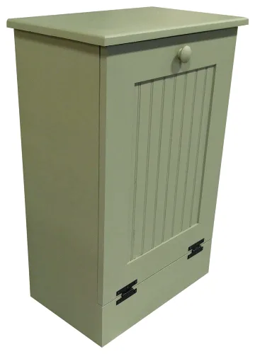 Miniatura 13 de Soporte para cubo de basura/reciclaje de basura rebatible de madera, Pino, S Sólido - Cottage White