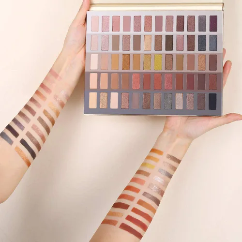 UCANBE Paleta de sombra de ojos desnudos de 60 colores, paleta de maquillaje de desnudos neutros cálidos, brillo mate natural, sombras de ojos