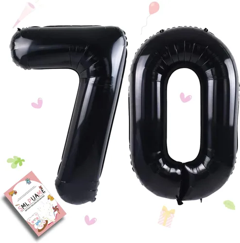 Miniatura 203 de Globos de números de 40 pulgadas del 0 al 9 dorados grandes del número 0, globos digitales para suministros de decoración de celebración de fiesta