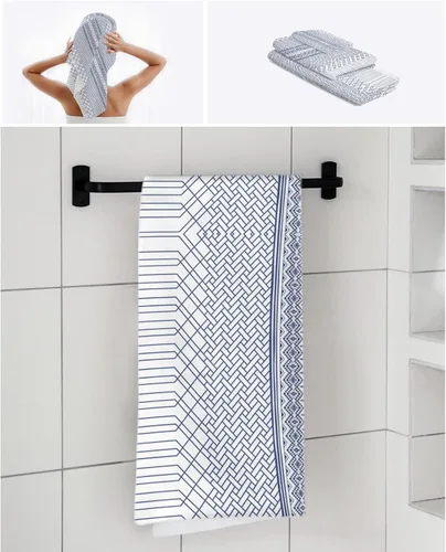 Miniatura 7 de Geometric Bath Towels for Bathroom Set - Luxury Microfiber Towels Gifts for Women,Quick Dry Beach Kitchen Hand Hair Face Yoga Workout Gym Towel and