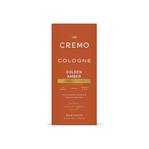 Miniatura 7 de Cremo Colonia para hombres - Espray de colonia Golden Amber para hombre, una combinación de grosella roja, piña, ámbar gris y musgo, fragancias