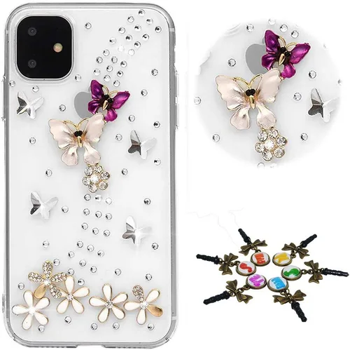 Miniatura 21 de Sparkle - Funda para teléfono compatible con Samsung Galaxy Z Flip 2 5G - Elegante - Funda 3D hecha a mano con diseño de diamantes de imitación