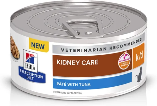 Miniatura 16 de Hill's Prescription Diet k/d Kidney Care with Chicken Wet Cat Food, dieta veterinaria, latas de 5.5 onzas, paquete de 24