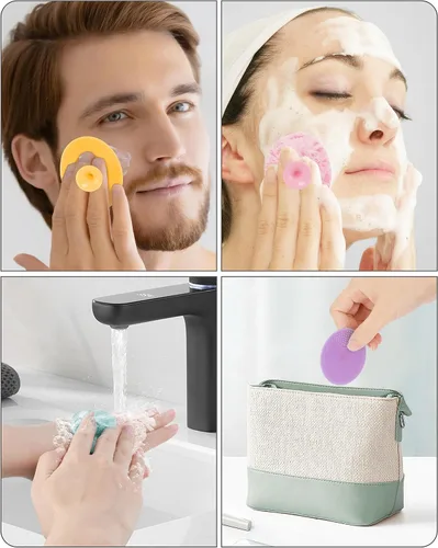 Miniatura 7 de Exfoliante facial, 8 unidades de silicona para mujeres, cepillo de limpieza facial, almohadilla de poros para acné para limpieza profunda, cuidado