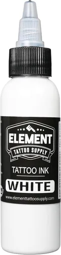 Element Tattoo Supply Tinta de tatuaje blanca | Pigmento opaco brillante de grado profesional | Fórmula vegana resistente a la decoloración de flujo