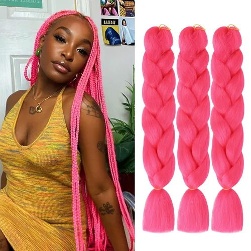 Miniatura 18 de Extensiones de cabello trenzado rubio (613#) trenzado sintético para ganchillo Box Twist para mujeres, 24 pulgadas, 3.53 oz/paquete