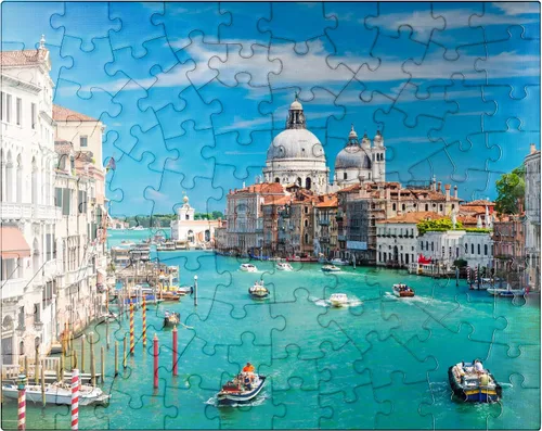 MyPuzzle Grand Canal in The Sunshine of Summer in Venice Italy - Rompecabezas de 100 piezas prémium para adultos