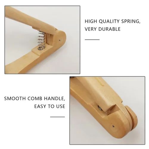 Miniatura 3 de LIZEALUCKY Peine alisador de pelo de doble cara con cerdas de jabalí, mango de madera, antiestático, suaviza y alisa todo tipo de cabello, unisex