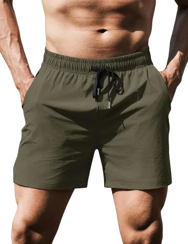 Miniatura 18 de COOFANDY Pantalones cortos deportivos para correr para hombre de 5 pulgadas, paquete de 2 pantalones cortos de entrenamiento para gimnasio