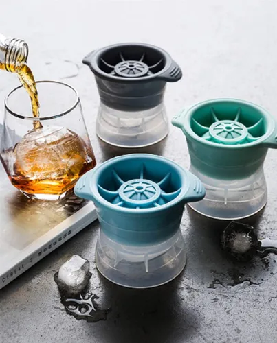 Miniatura 2 de AKOAK 1 paquete de molde de plástico para hockey sobre hielo, herramienta de helado de whisky, molde de bola de bricolaje, suministros de Azul-cielo