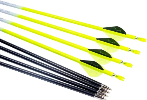 Miniatura 2 de Archery Carbon Arrow 28 29 30 inch 300 340 350 400 Spine Practice Hunting Arrows for Compound Recurve Bow 12PCS Amarillo
